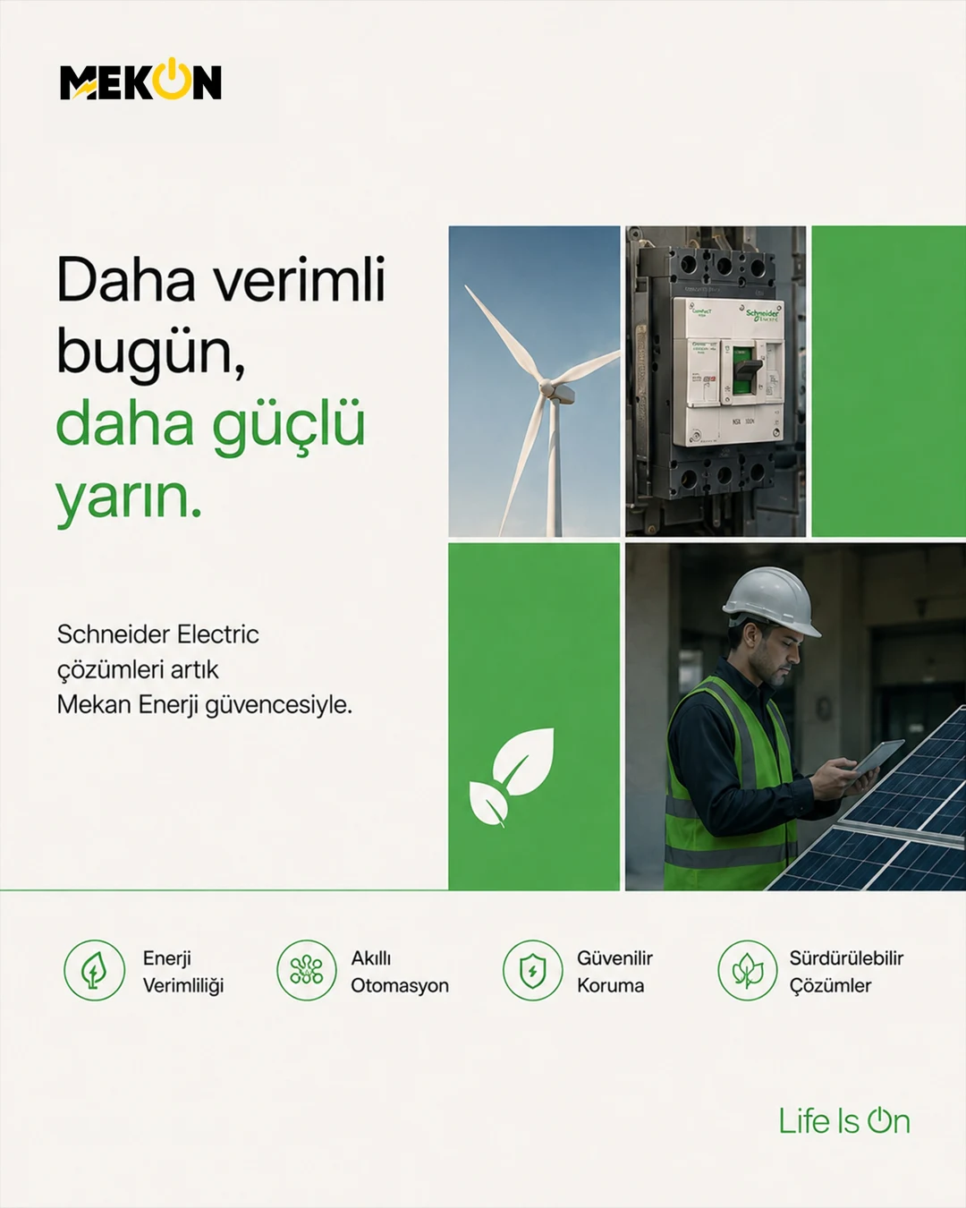 Verimlilik, doğru seçimle başlar. Mekon Enerji Instagram paylaşımı