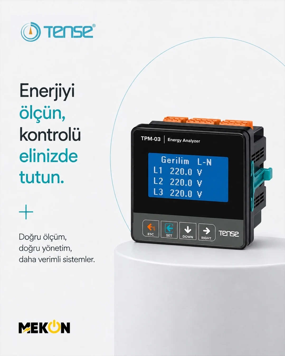Enerjiyi doğru ölçmek. Mekon Enerji Instagram paylaşımı